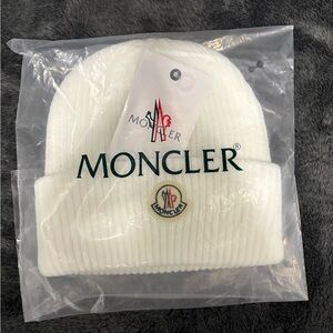 Moncler Ivory Knit Beanie